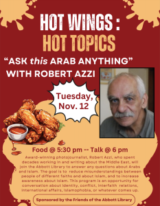 Hot Wings, Hot Topics Cont. @ Abbott Library